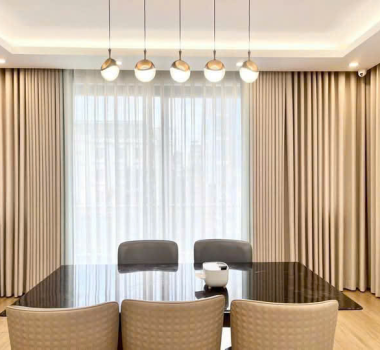 MÀN VẢI MÀU KEM + VOAN TRẮNG